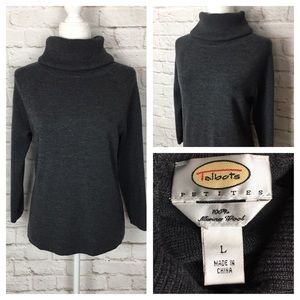 Talbots | Merino Wool Turtleneck Sweater Gray